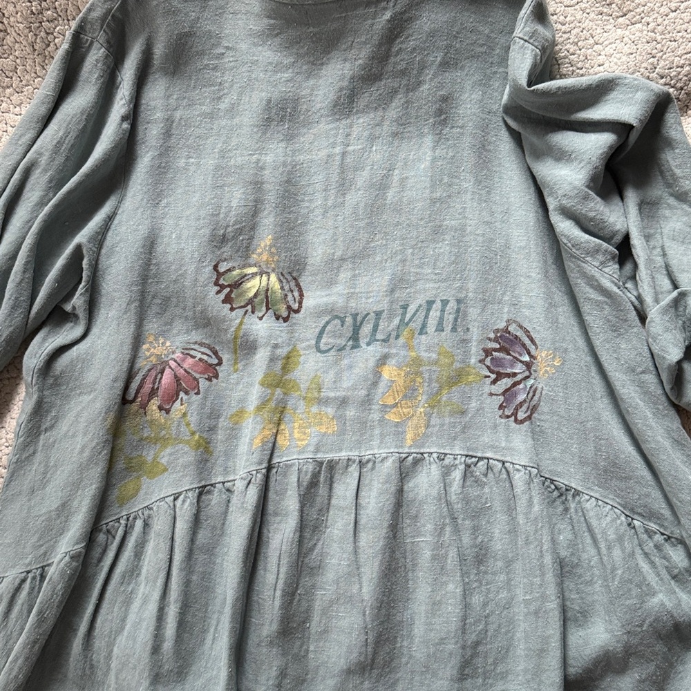 Blue Fish blue linen printed tunic - Picture 4 of 4